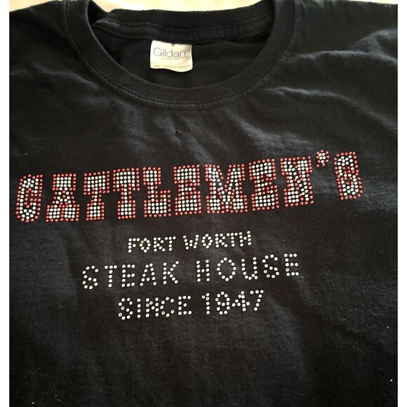 Cattlemen’s Steakhouse Fort Worth Rhinestone Women’s T-Shirt Medium - Picture 1 of 3
